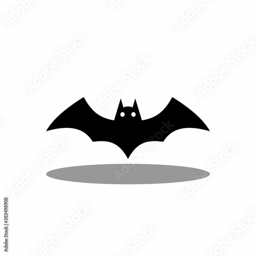 Halloween bat icon with glowing eyes, Halloween holiday.
