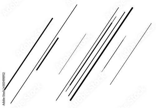 Dynamic diagonal and slanting lines element. oblique, skew and tilted stripes. bursting, radial streaks, strips. speed, trail and zoom lines comic effect