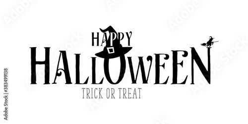 happy halloween background with happy halloween lettering vector illustration