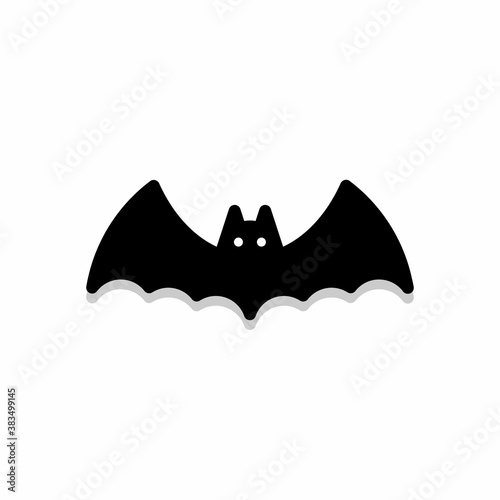 Halloween bat icon with glowing eyes, Halloween holiday.