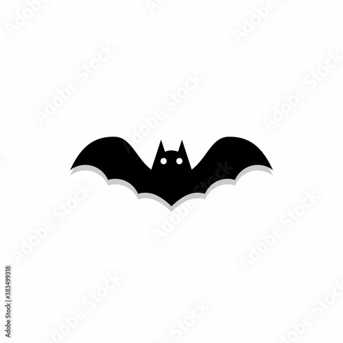 Halloween bat icon with glowing eyes  Halloween holiday.