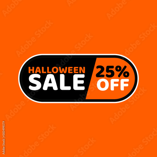 Halloween sale 25 percent off tag banner sticker