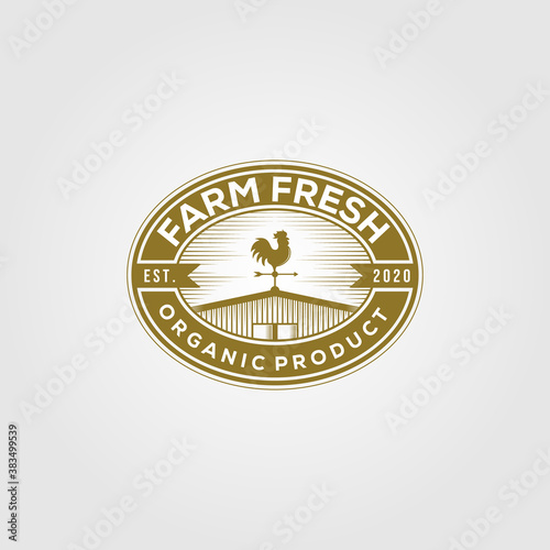 vintage weather vane on barn symbol vector illustration design