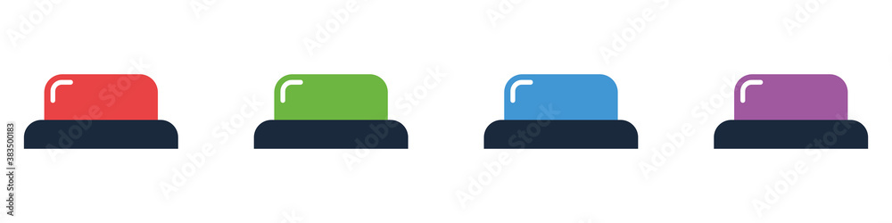 A set of buttons for pressing in different colors. Side view. Flat style. Vector illustration
A set of buttons for pressing in different colors. Side view. Flat style. Vector illustration