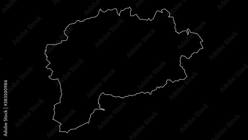 Guelma Algeria provinces map outline animation Guelma Algeria provinces map outline animation