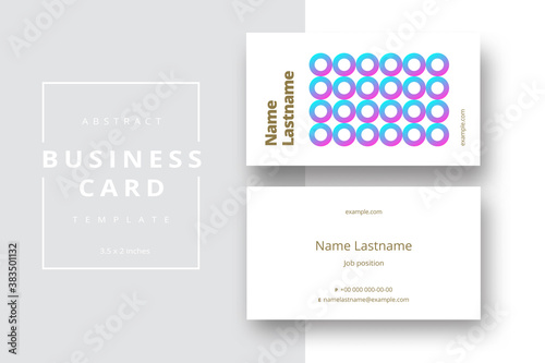 Trendy minimal abstract business card template. Modern corporate stationery id layout with geometric pattern. Vector fashion background design with information sample name text.