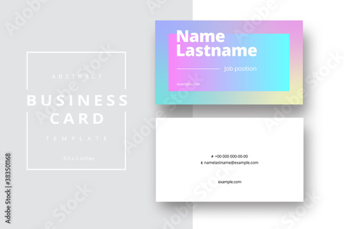 Trendy minimal abstract business card template. Modern corporate stationery id layout with geometric pattern. Vector fashion background design with information sample name text.