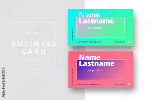 Trendy minimal abstract business card template. Modern corporate stationery id layout with geometric pattern. Vector fashion background design with information sample name text.