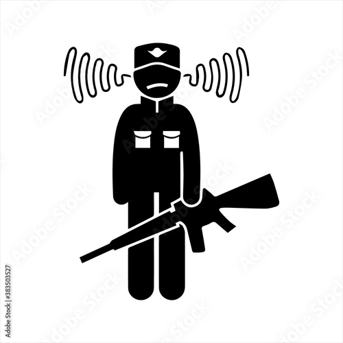 person with gun icon. Soldier icon