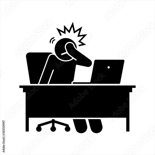 businessman in office icon. Slap icon