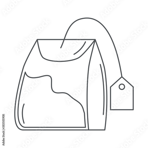 tea, organic beverage teabag line icon style