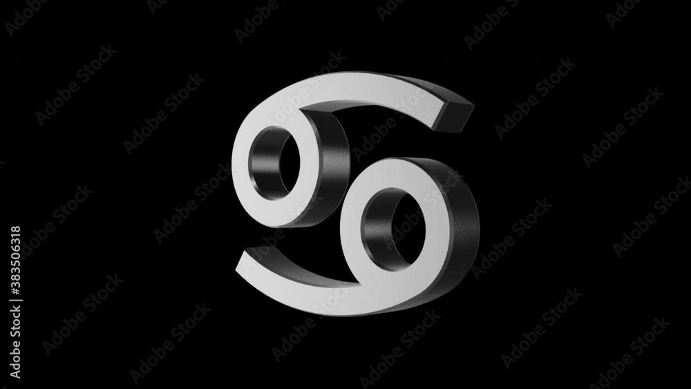 Cancer zodiac sign. Metal silver. Alpha channel Cancer zodiac sign. Metal silver. Alpha channel