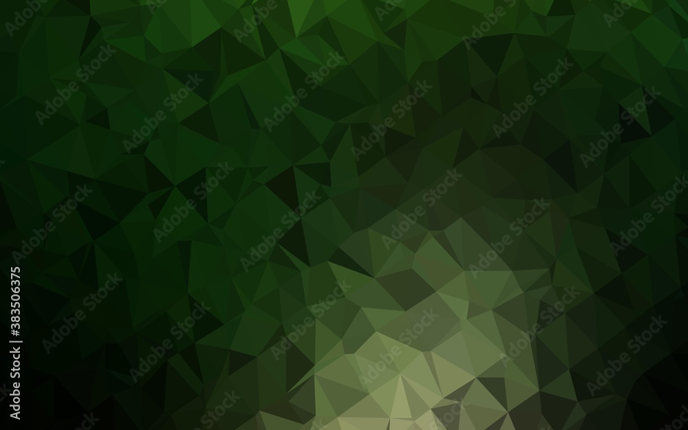 Dark Green vector low poly texture.