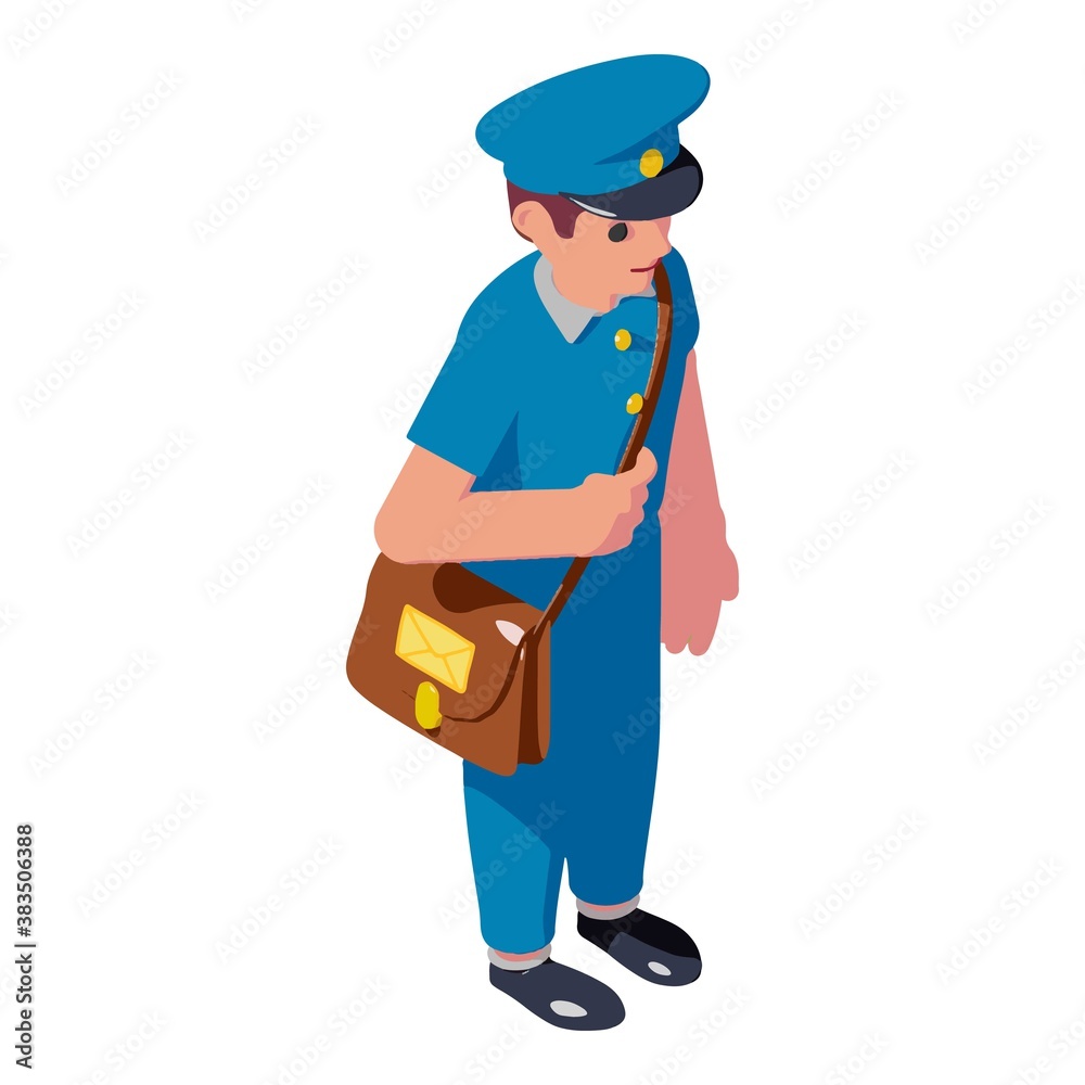 Mailman icon. Isometric of mailman vector icon for web design isolated on white background Mailman icon. Isometric of mailman vector icon for web design isolated on white background