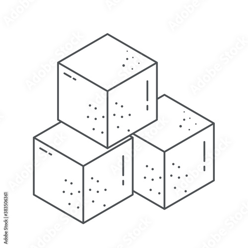 sugar cubes sweet ingredient line icon style