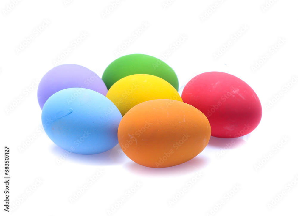 Perfect colorful handmade easter eggs isolated on a white Perfect colorful handmade easter eggs isolated on a white