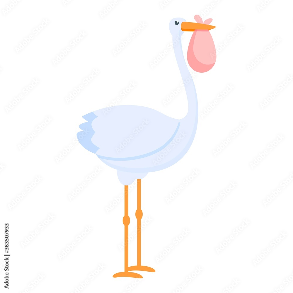 Naklejka premium Newborn stork icon. Cartoon of newborn stork vector icon for web design isolated on white background
