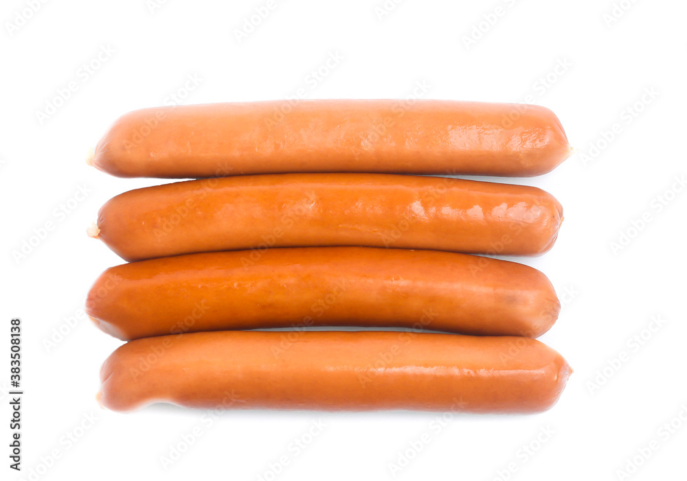 Frankfurter sausage isolated on white background Frankfurter sausage isolated on white background