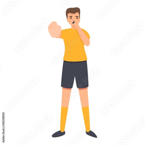 Whistle use referee icon. Cartoon of whistle use referee vector icon for web design isolated on white background