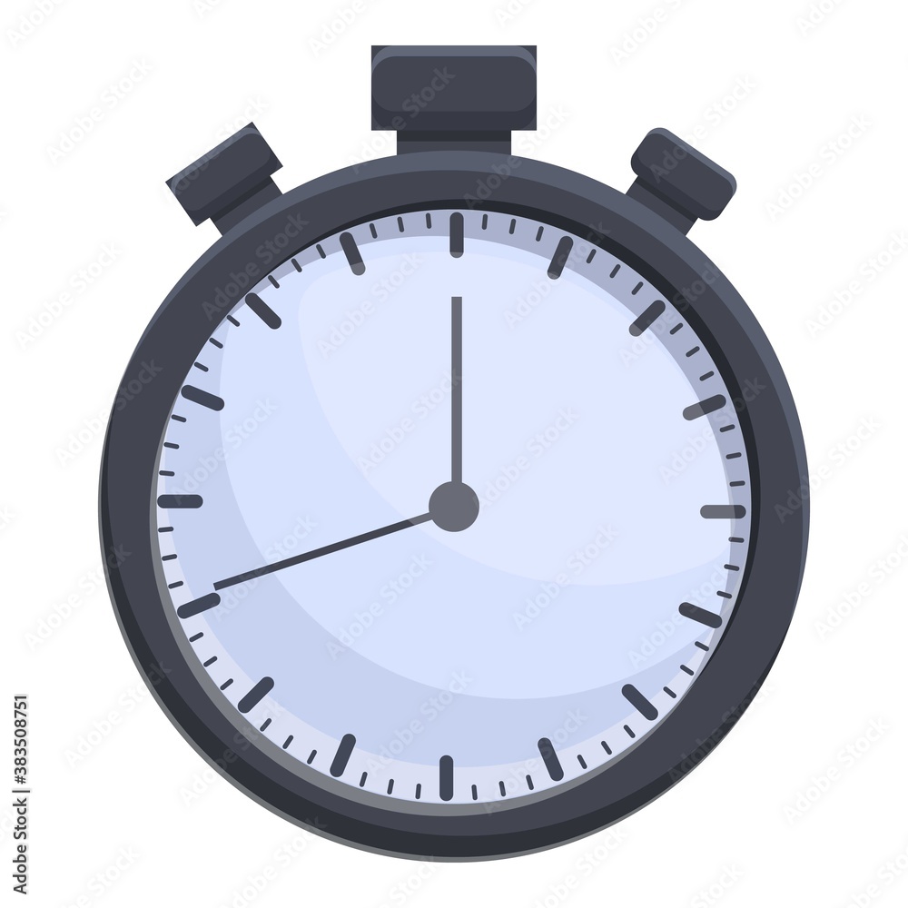 Referee stopwatch icon. Cartoon of referee stopwatch vector icon for web design isolated on white background Referee stopwatch icon. Cartoon of referee stopwatch vector icon for web design isolated on white background