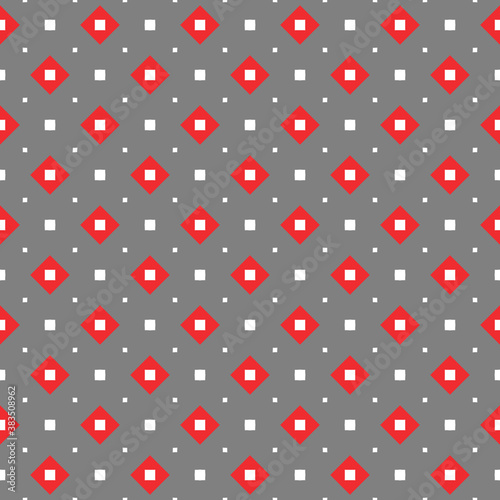 Vector seamless pattern texture background with geometric shapes, colored in grey, red, white colors.