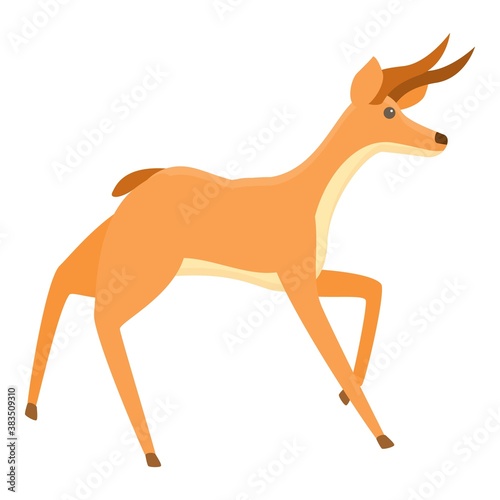 Scared gazelle icon. Cartoon of scared gazelle vector icon for web design isolated on white background
