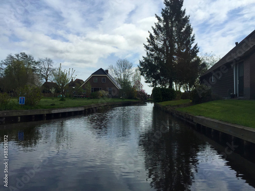 village landscape of Giethoorn in Holland Netherlands