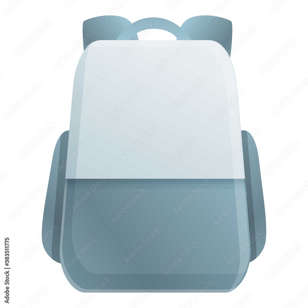 Laptop backpack icon. Cartoon of laptop backpack vector icon for web design isolated on white background