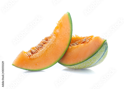 Orange cantaloupe melon isolated on white