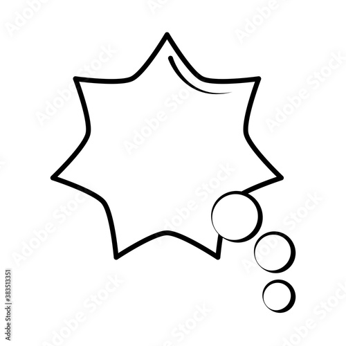 speech bubble shaped star pop art comic style, line icon