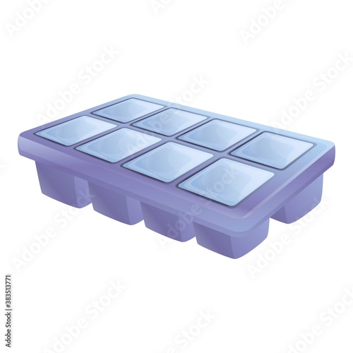 Full ice cube tray icon. Cartoon of full ice cube tray vector icon for web design isolated on white background