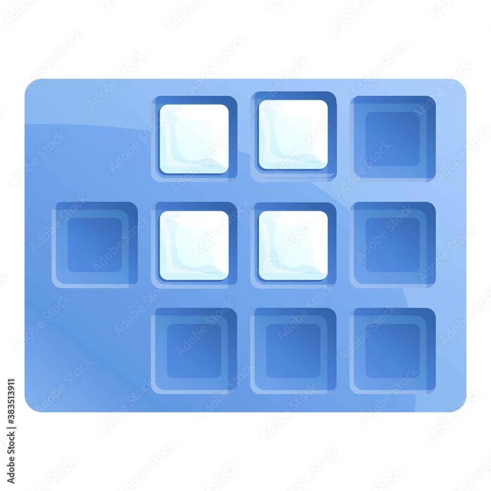 Drink ice cube box icon. Cartoon of drink ice cube box vector icon for web design isolated on white background Drink ice cube box icon. Cartoon of drink ice cube box vector icon for web design isolated on white background