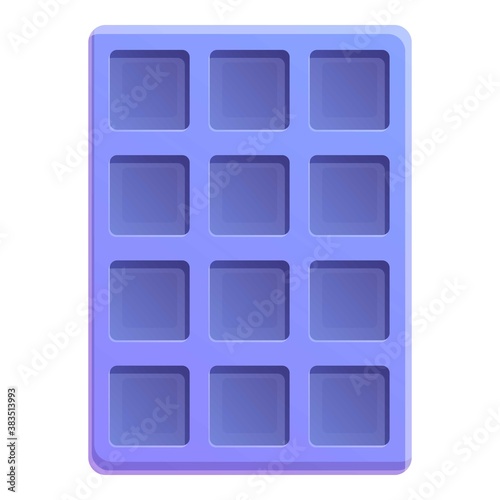 Rubber ice cube tray icon. Cartoon of rubber ice cube tray vector icon for web design isolated on white background