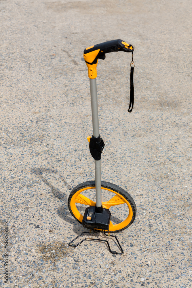 Distance measuring wheel device. Rolling distance measurement tool