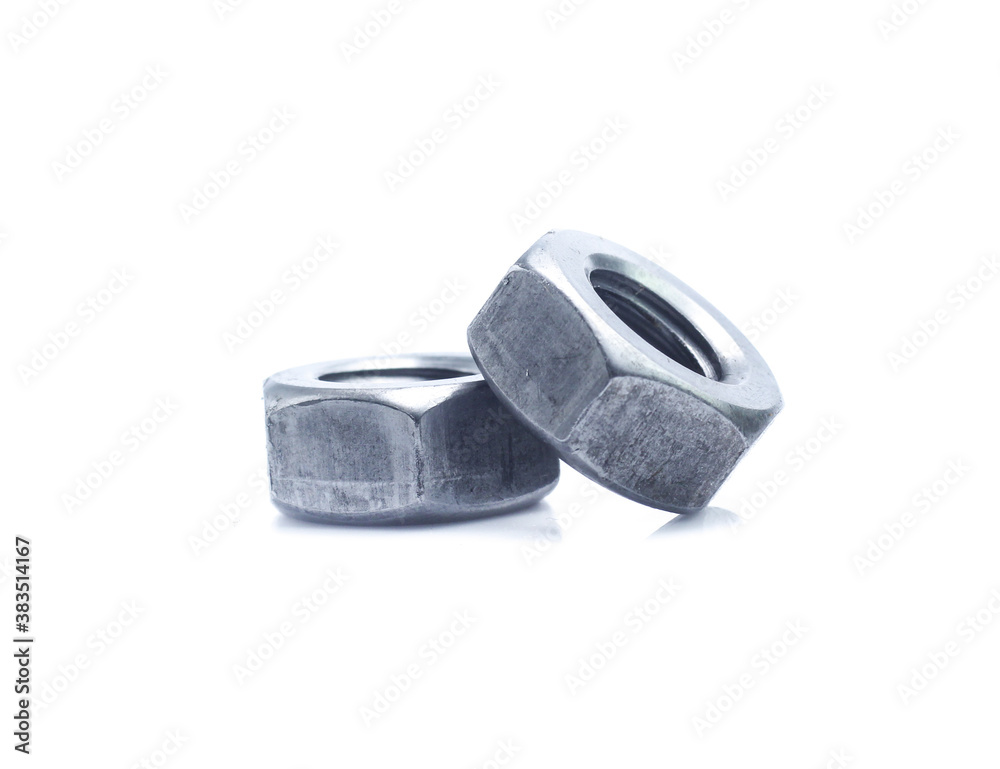 bolt and nut isolated on white background bolt and nut isolated on white background