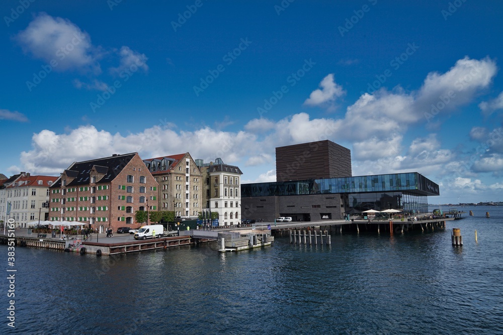 Copenhagen, Europe, Nyhavn promenade in central city