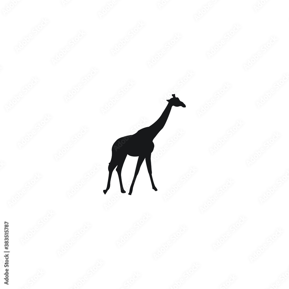 silhouette of a giraffe icon logo vector