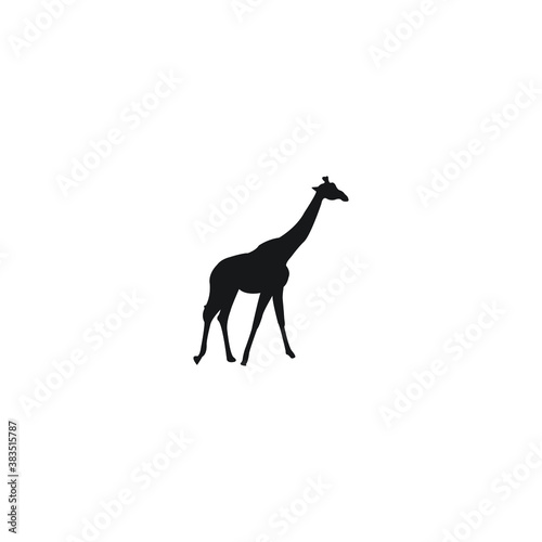 silhouette of a giraffe icon logo vector