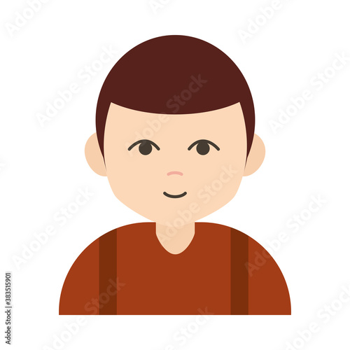 young boy cartoon character flat icon