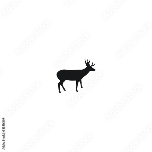 deer silhouette isolated on white icon logo vector