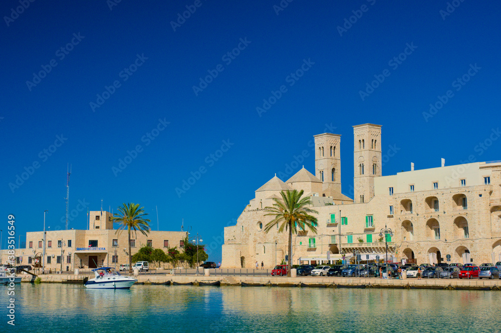 Molfetta, Italy, view of the old cathedral from the harbour
