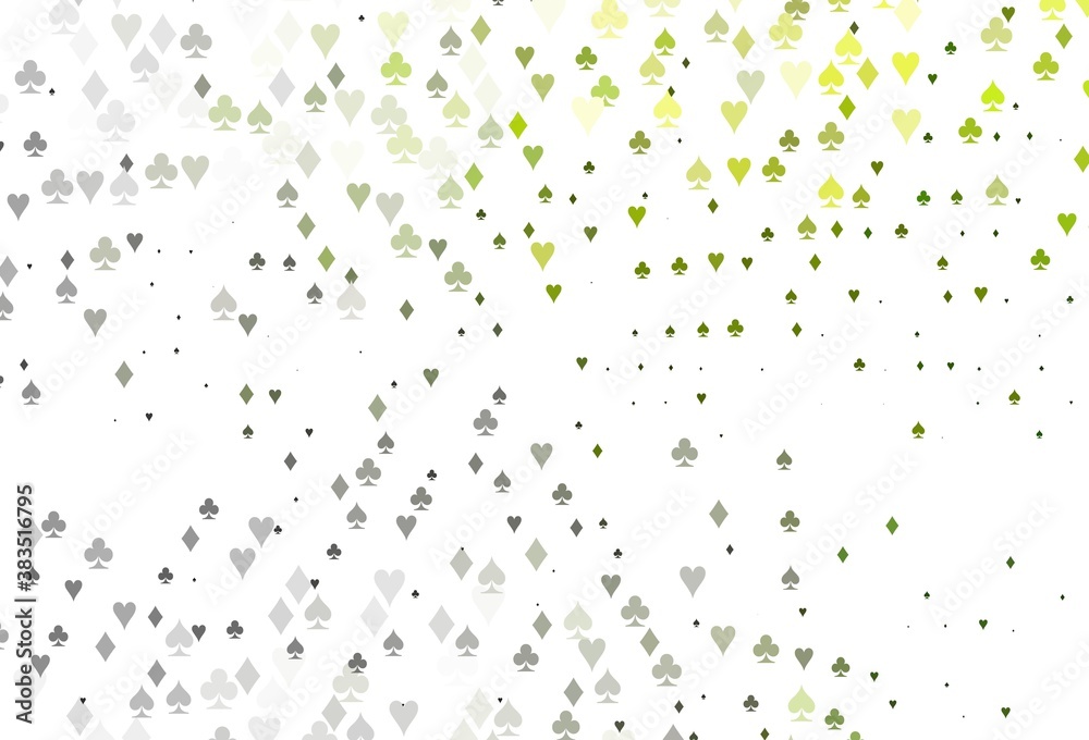 Light Green vector texture with playing cards. Light Green vector texture with playing cards.