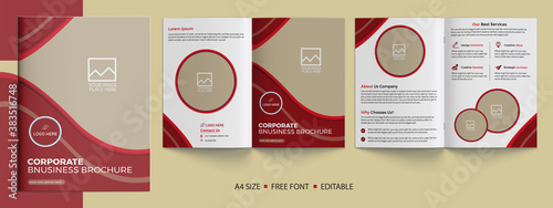 Corporate bifold brochure for your business. Brochure templete. Catalog design. Company profile. Booklet template. Annual report. minimalist design and fully editable.	