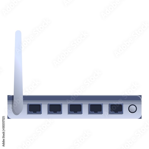 Wifi modem network lan port icon. Cartoon of wifi modem network lan port vector icon for web design isolated on white background