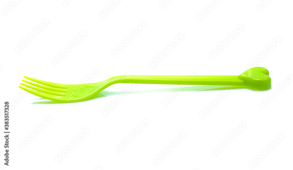 plastic fork, spoon isolated on white backgruond plastic fork, spoon isolated on white backgruond