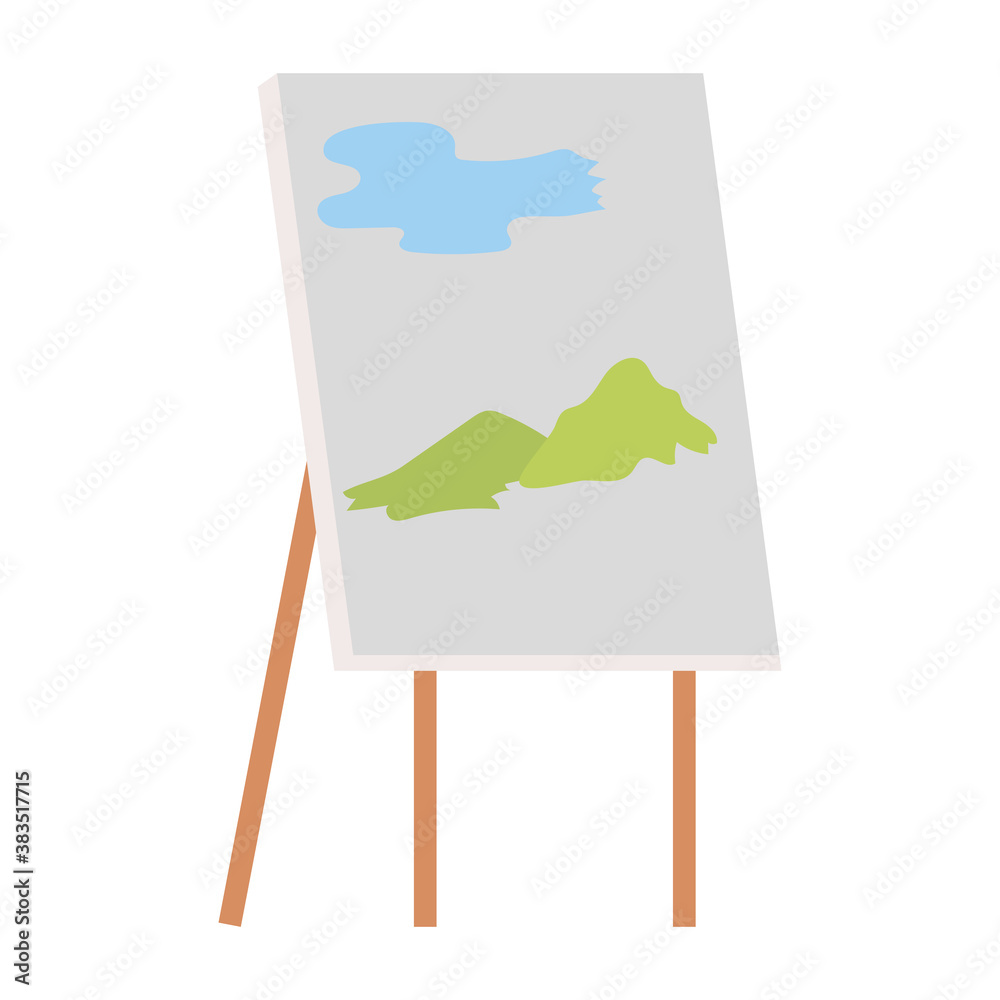 artistic canvas paint landscape cartoon isolated design white background