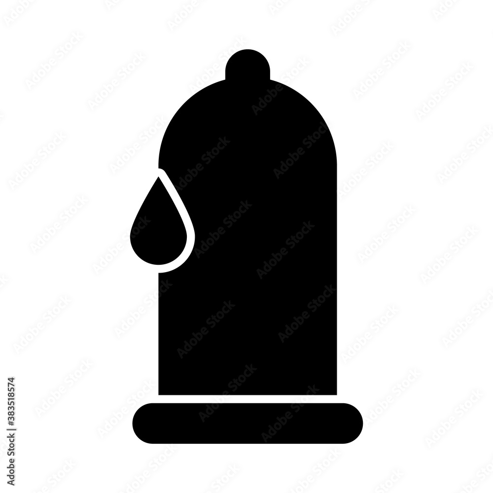 condom with drop icon, silhouette style condom with drop icon, silhouette style