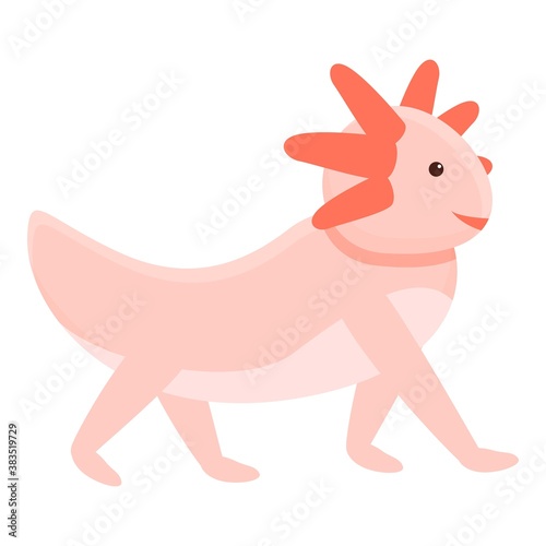 Walking axolotl icon. Cartoon of walking axolotl vector icon for web design isolated on white background