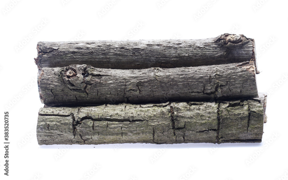 Fototapeta premium Pine logs on white background