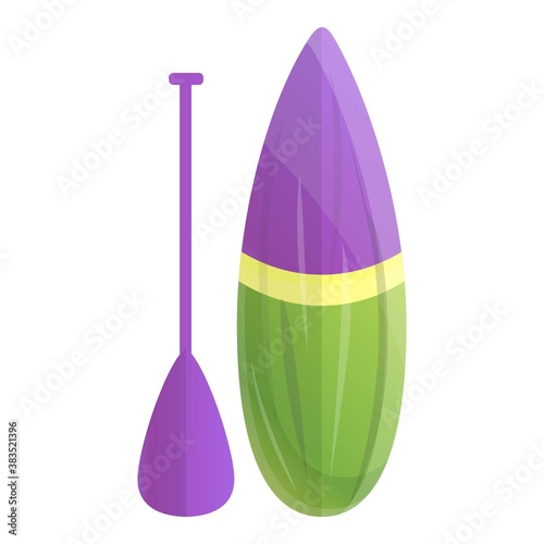 Gear sup surfing icon. Cartoon of gear sup surfing vector icon for web design isolated on white background